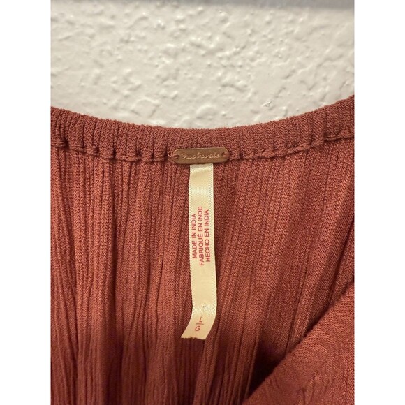 Free People Free-est Dixie Maxi Long Dress Smocked Embroidered Lace Sz L - Picture 6 of 7